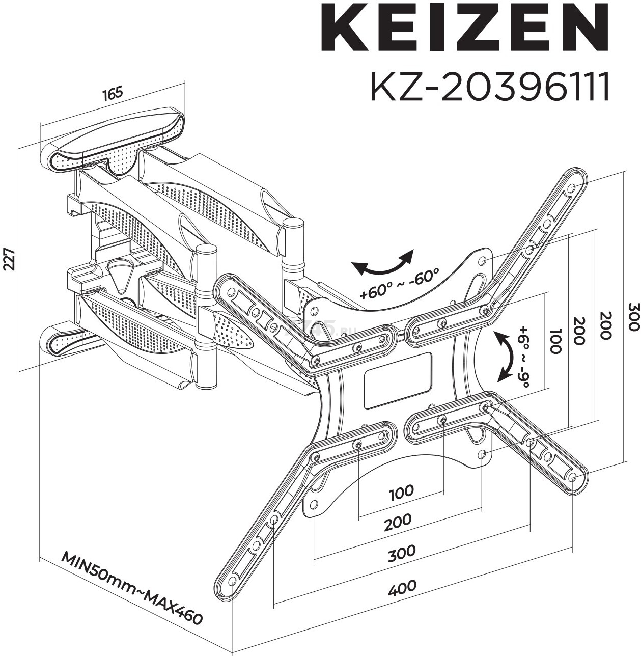 Кронштейн для телевизора KEIZEN KZ-20396111 - Фото 12