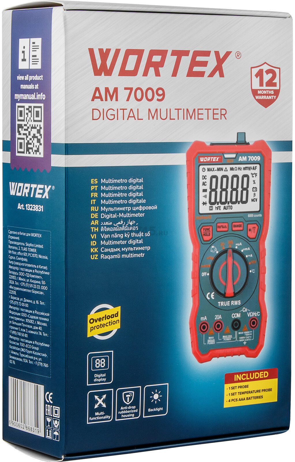 Мультиметр цифровой WORTEX AM 7009 (1323831) - Фото 9