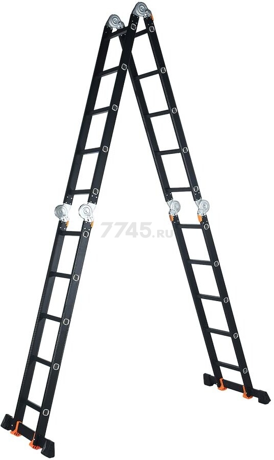 Лестница-трансформер алюминиевая 580 см STARTUL Black Line (ST9930-05) - Фото 7