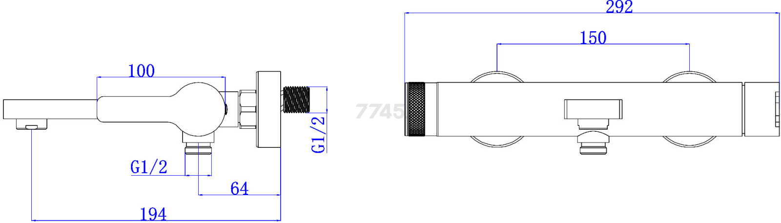 Смеситель для ванны AV ENGINEERING Bon (AVBON3-BW0) - Фото 8