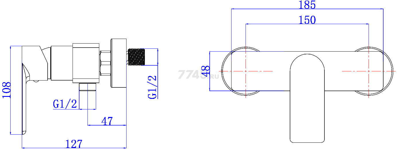 Смеситель для душа AV ENGINEERING Les (AVLES5-BW0) - Фото 2