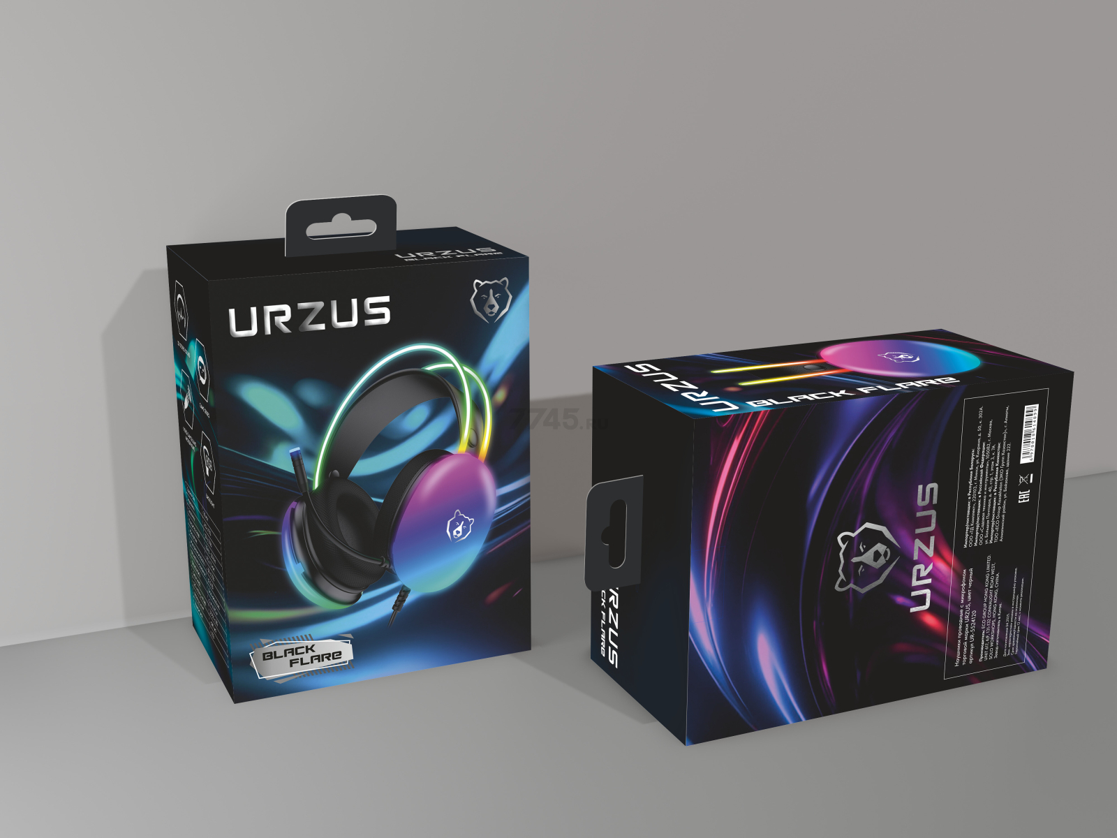 Наушники-гарнитура игровые URZUS Black Flare UR-5524120 - Фото 9