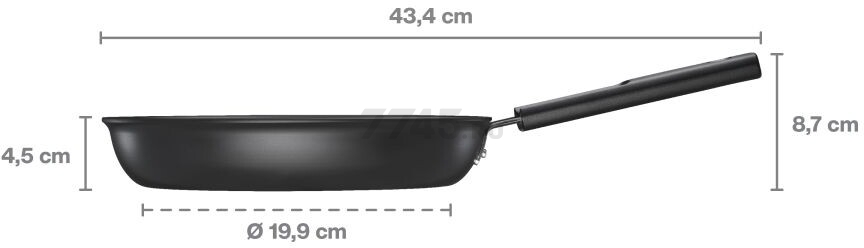 Сковорода алюминиевая 24 см FISKARS Hard Face (1075458) - Фото 4