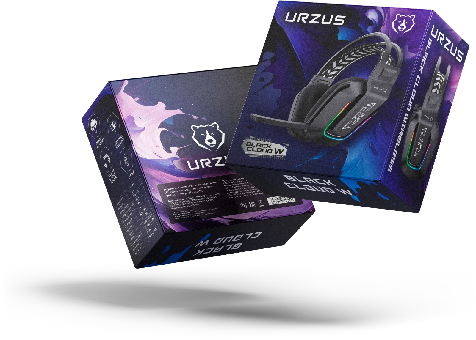 Наушники-гарнитура игровые беспроводные URZUS Black Cloud Wireless UR-5524123 - Фото 12
