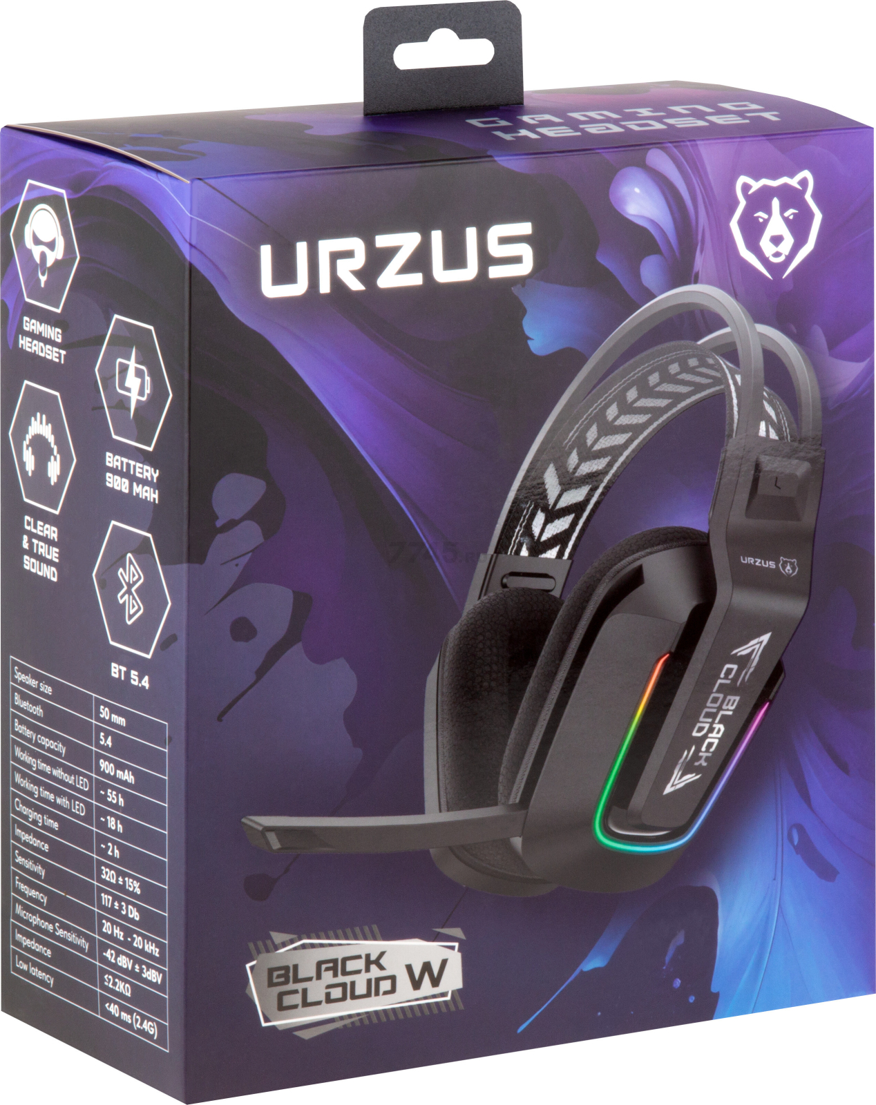 Наушники-гарнитура игровые беспроводные URZUS Black Cloud Wireless UR-5524123 - Фото 13