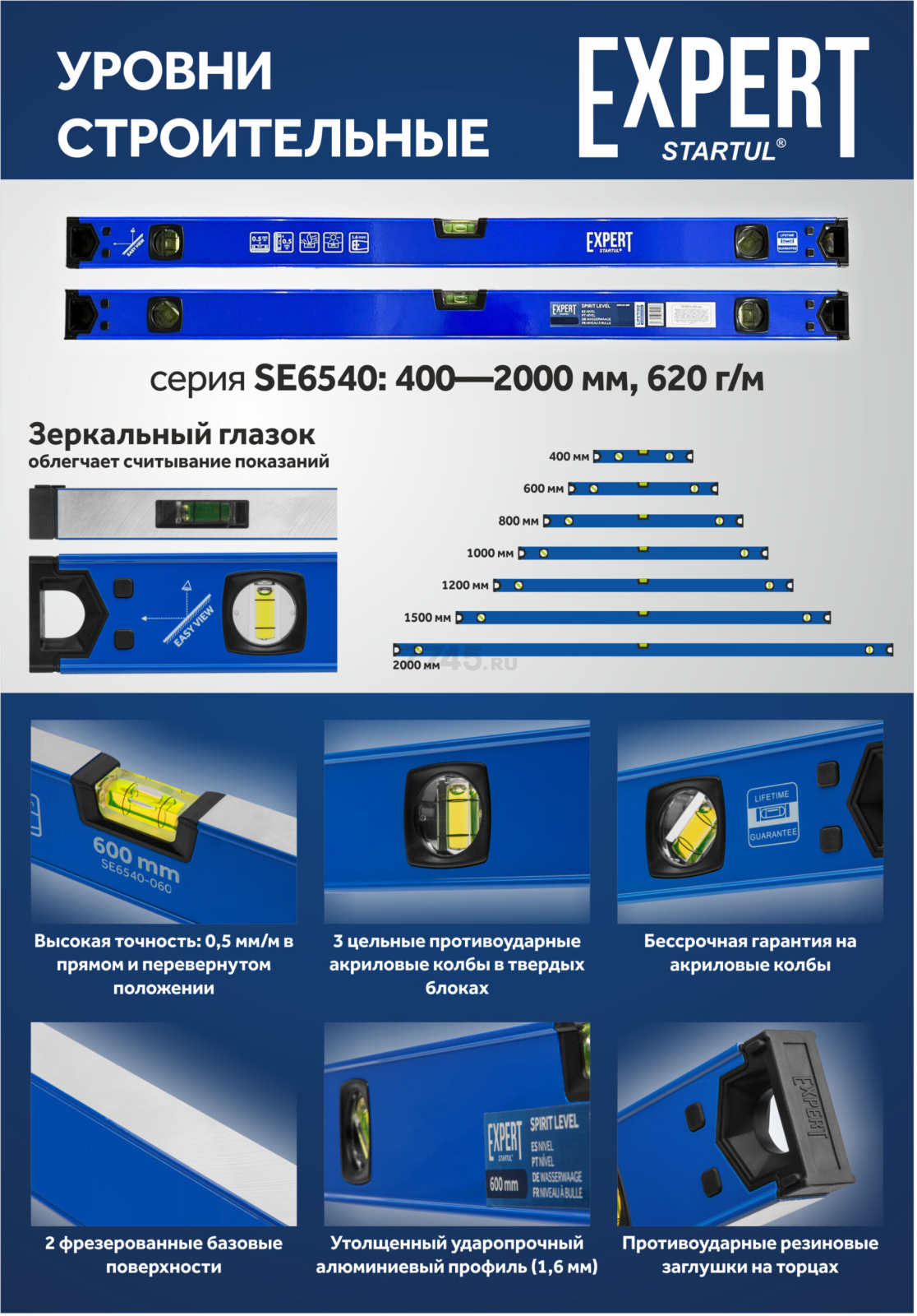 Уровень 2000 мм STARTUL Expert (SE6540-200) - Фото 2