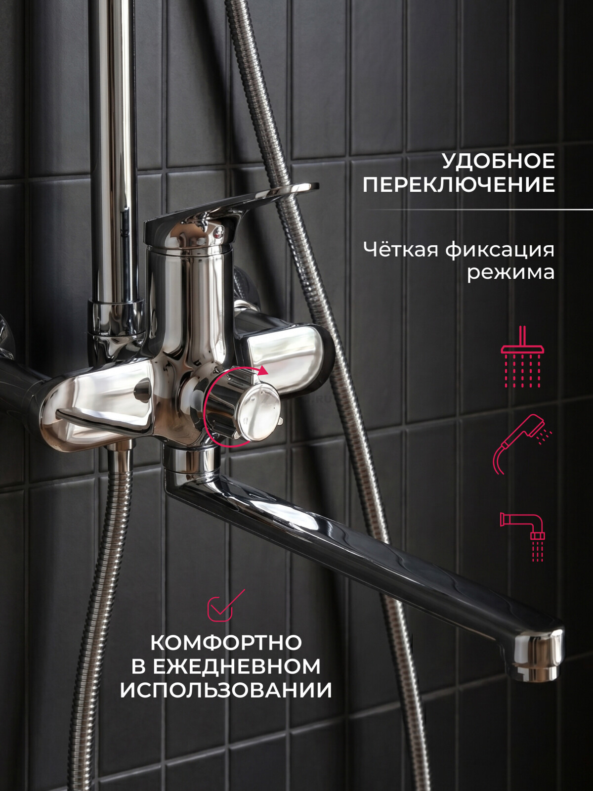 Душевая стойка ECONOCE D35 серия 760 (EC0765) - Фото 3