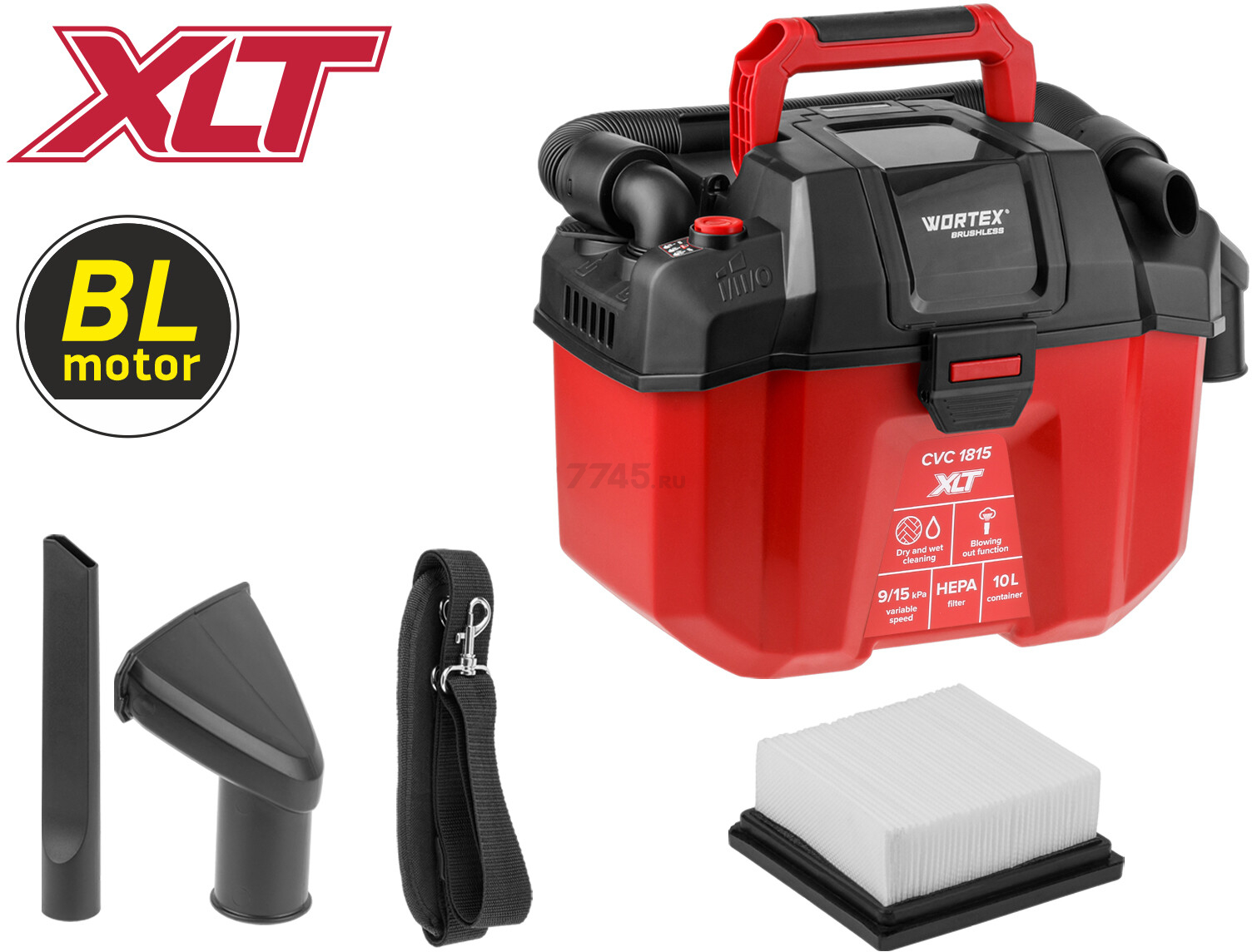 Пылесос строительный аккумуляторный WORTEX CVC 1815 ALL1 XLT SOLO (1334963) - Фото 7