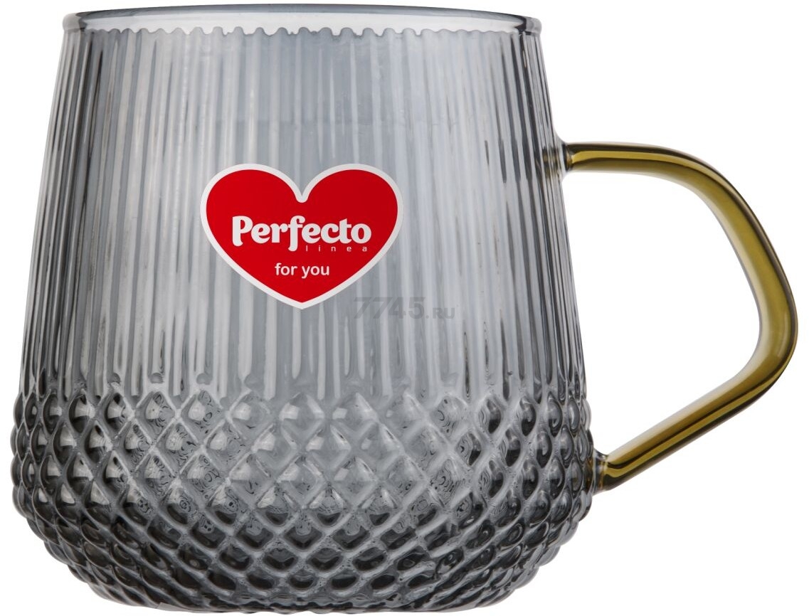 Кружка стеклянная PERFECTO LINEA Sonata Golden 400 мл (30-004002) - Фото 3