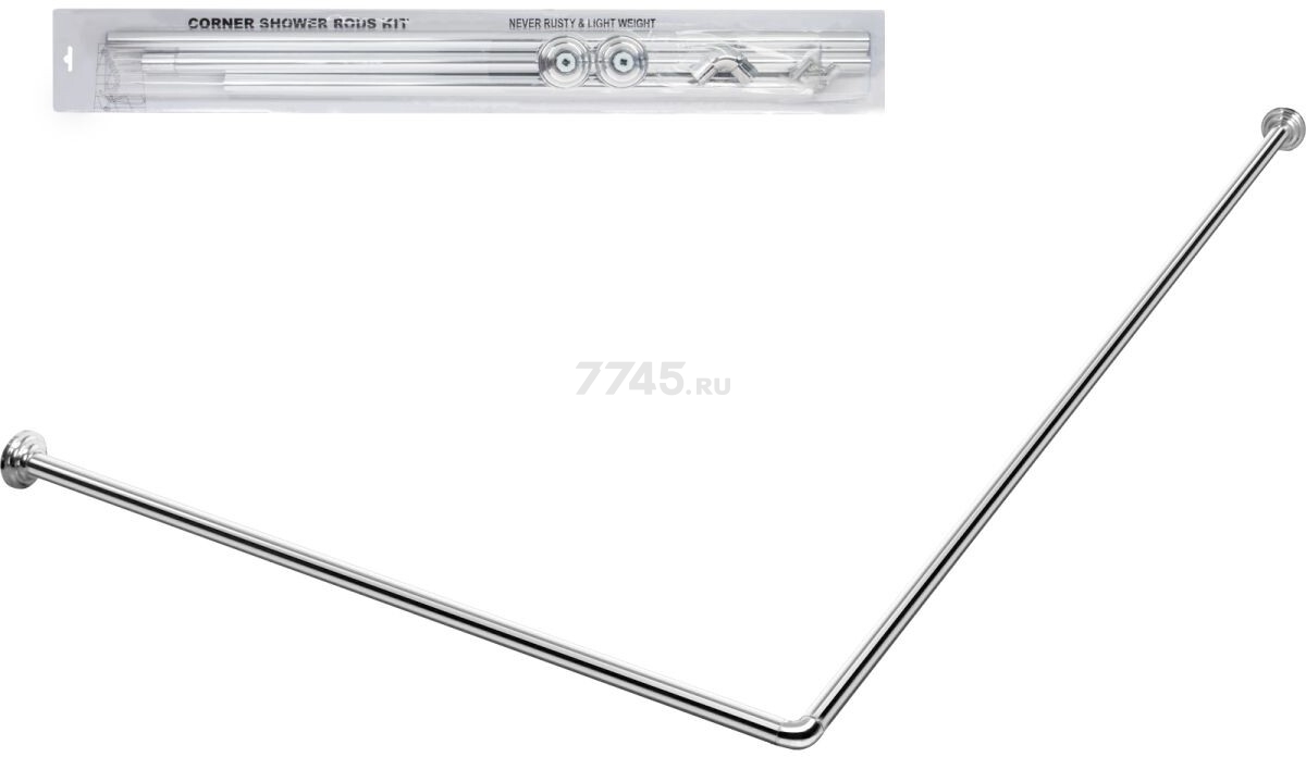 Карниз для ванной PERFECTO LINEA угловой 170х70 см (36-020105) - Фото 5