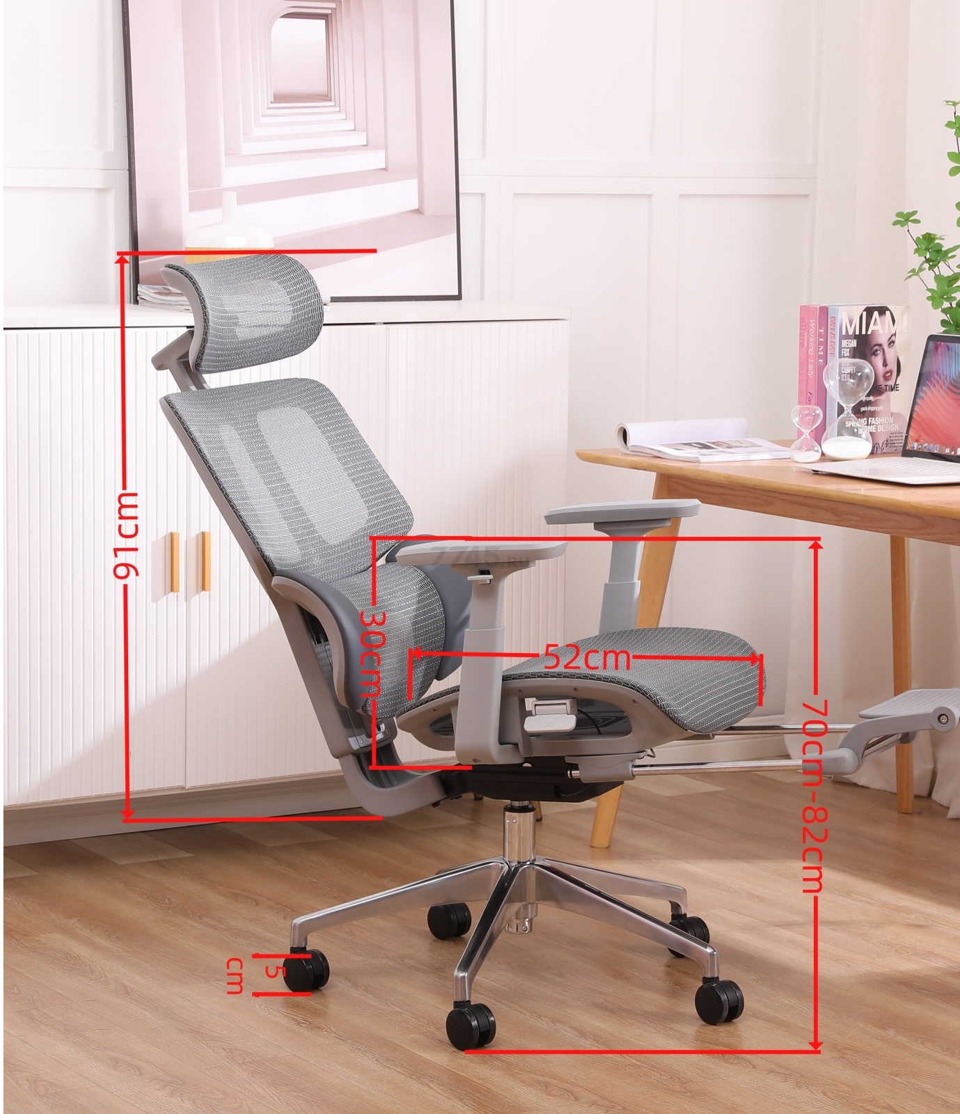 Компьютерное кресло KEIZEN Helix Grey (KZ-7351129) - Фото 31