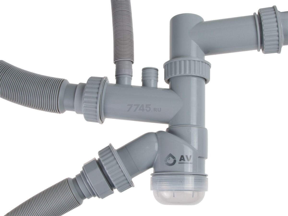 Сифон для кухни выпуск 3 1/2" гибкая труба 1 1/2" - 32/40/50 мм AV Engineering (AVE129784) - Фото 13