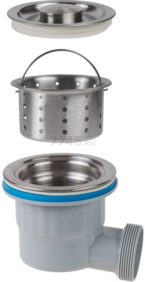 Сифон для кухни выпуск 3 1/2" гибкая труба 1 1/2" - 32/40/50 мм AV Engineering (AVE129784) - Фото 14