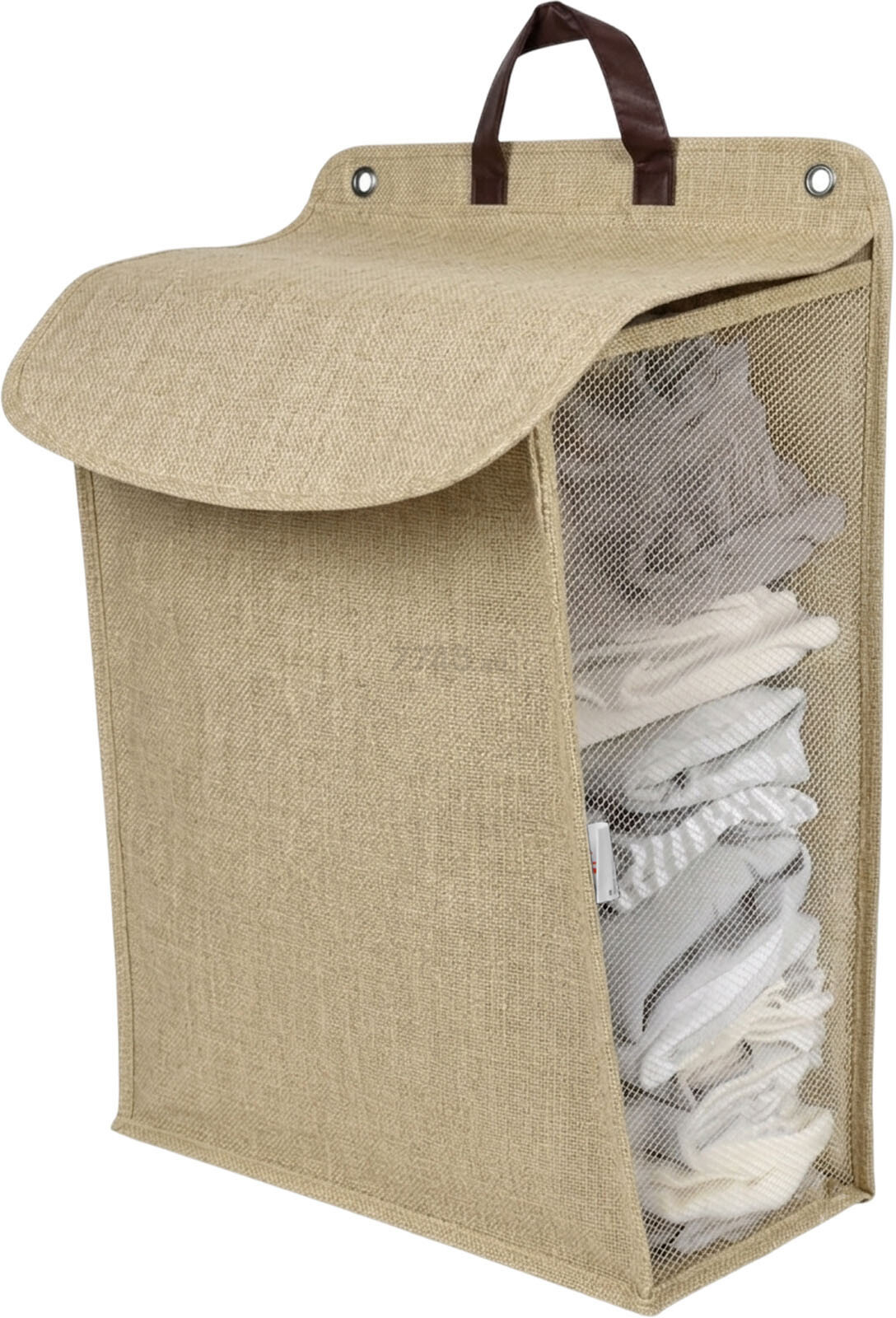 Корзина для белья PERFECTO LINEA 55x39x12 см бежевая (47-483600) - Фото 2