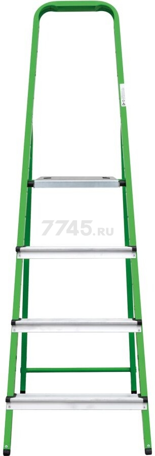 Лестница-стремянка стальная односторонняя 83 см НОВАЯ ВЫСОТА NV1150 зеленая (1150104-021) - Фото 2