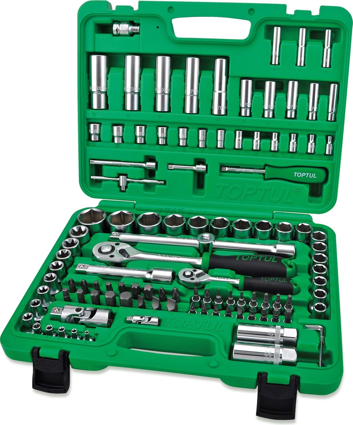 Набор инструментов 1/4", 1/2" 6 граней 108 предметов TOPTUL (GCAI108R)