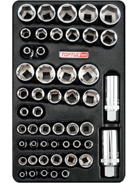 Набор головок 1/4", 3/8" 6 граней 50 предметов TOPTUL 