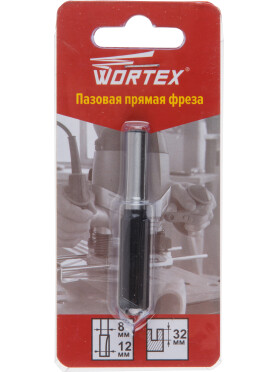 Фреза по дереву пазовая прямая 12х32х62 мм WORTEX 