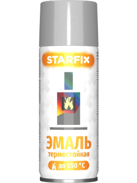 Краска-эмаль аэрозольная термостойкая силиконовая STARFIX