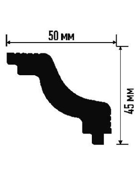 Плинтус потолочный ПЛИНТЭКС K 50/45