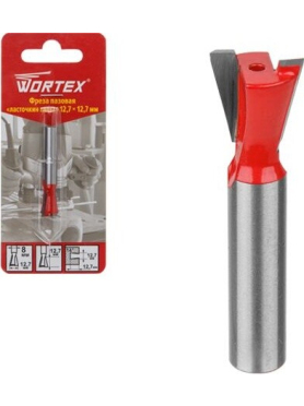 Фреза по дереву пазовая ласточкин хвост 12,7х12,7х45 мм WORTEX 