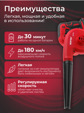 Воздуходувка-пылесос аккумуляторная WORTEX BB 1518 D XLT SET 