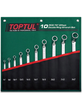Набор ключей накидных 75° 10 предметов TOPTUL 