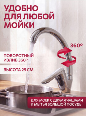 Смеситель для кухни ECONOCE серия 250 