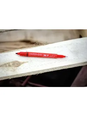 Маркер перманентный двухсторонний MARKAL Dura ink dual tip красный 