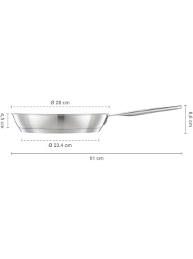 Сковорода из нержавеющей стали 28 см FISKARS All Steel Pure 
