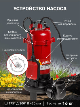 Насос дренажный ASILAK SLP-2001 