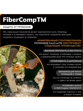 Топор туристический ультралегкий X13 FISKARS 