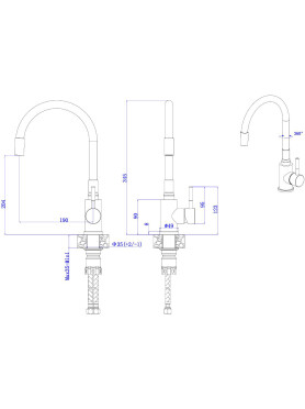 Смеситель для кухни AV ENGINEERING Les 
