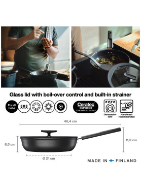 Сотейник алюминиевый FISKARS Hard Face 