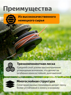 Леска для триммера витая круглое сечение STARTUL Metsa Triple Pro