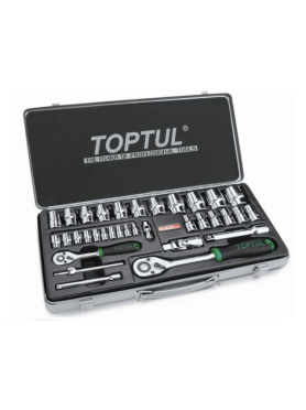 Набор инструментов 1/4", 1/2" 6 граней 34 предмета TOPTUL 